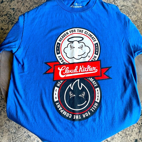 Cloud Kicker Heaven Hell Blue T Shirt sz. M - Picture 1 of 4